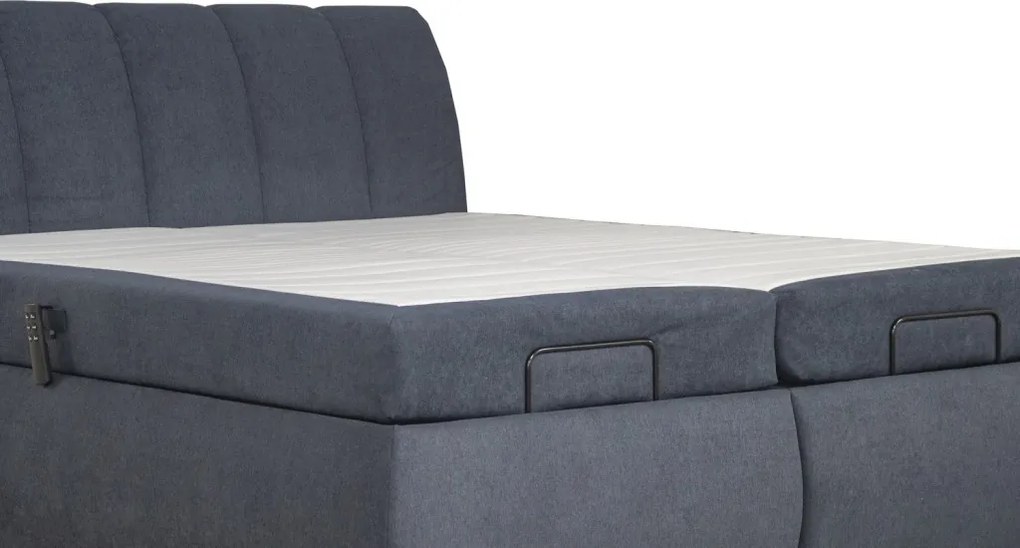 Posteľ boxspring s polohovaním Meryl 180x200 cm, antracitová látka