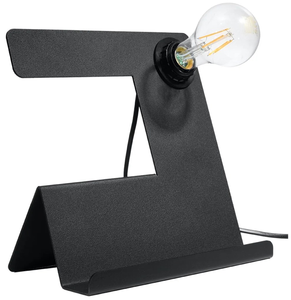 Stolná lampa Incline, čierne telo svietidla