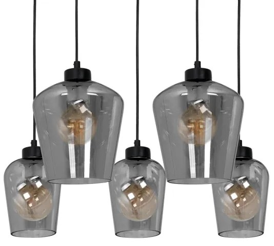 Luster na lanku SANTIAGO 5xE27/60W/230V čierna