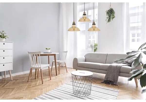 ITALUX MDM-2381/3 GD+AMB - Luster na lanku HUBERT 3xE27/40W/230V