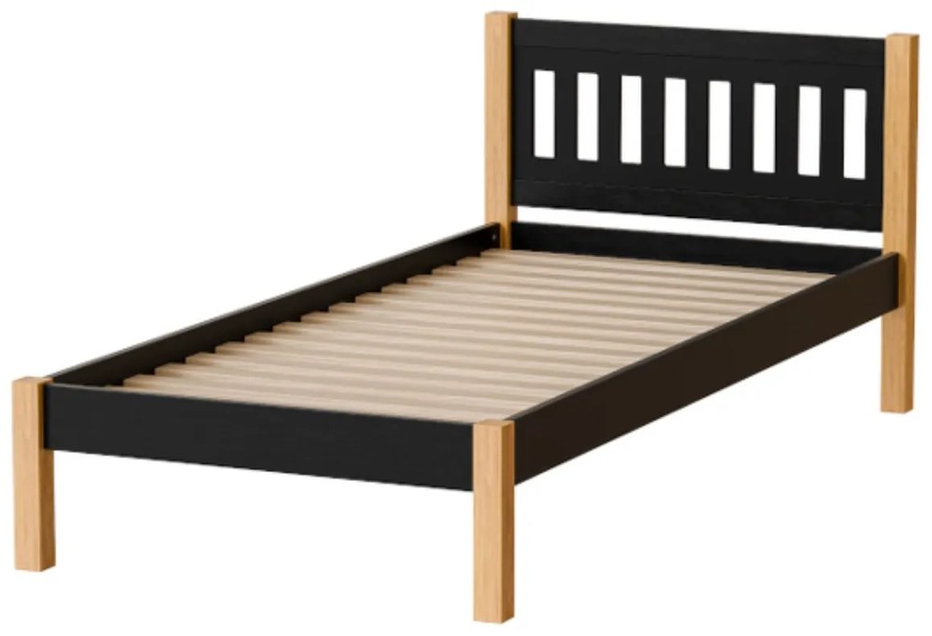 Drevená detská posteľ GAJA 90x200 biela/čierna