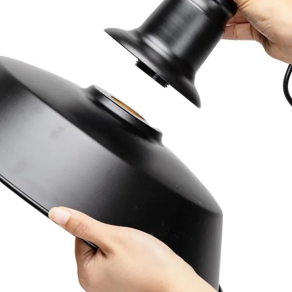 Aigostar - LED luster na lanku 1xE27/60W/230V pr. 36 cm čierna