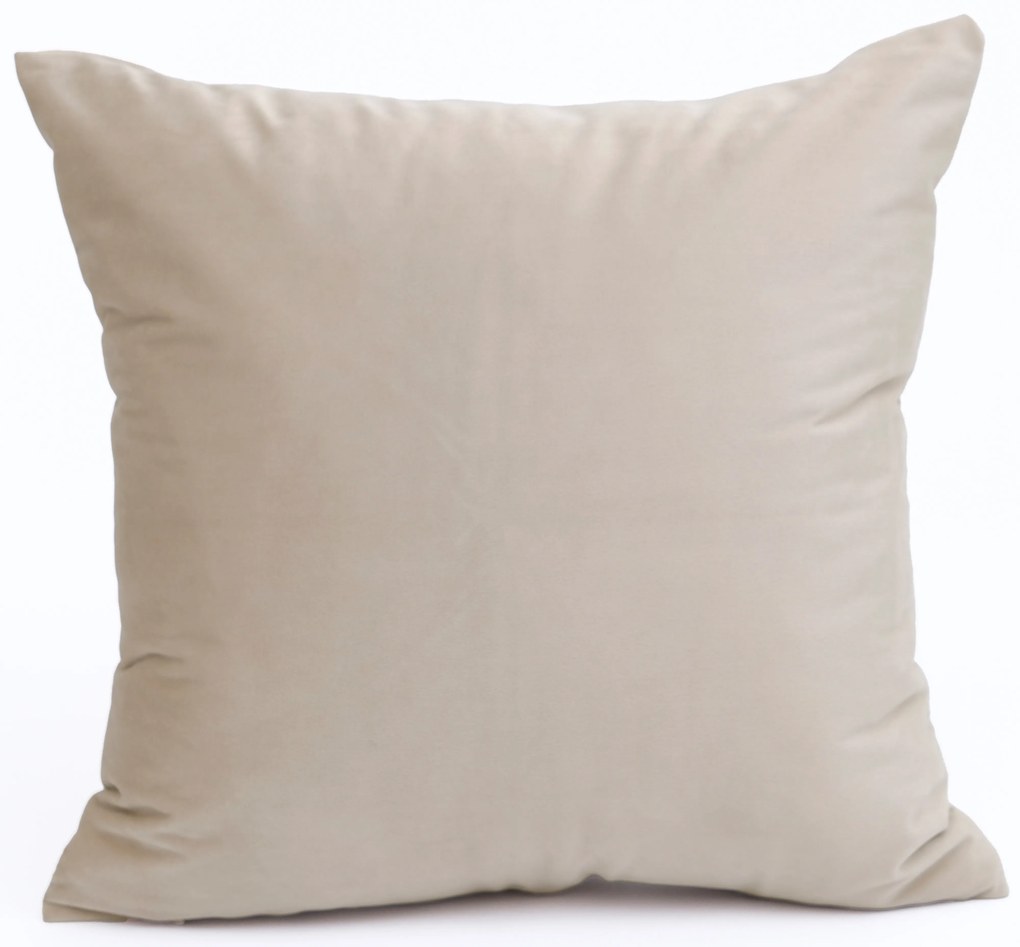 Zamatová obliečka na vankúš Cesar 40 x 40 cm - prírodná
