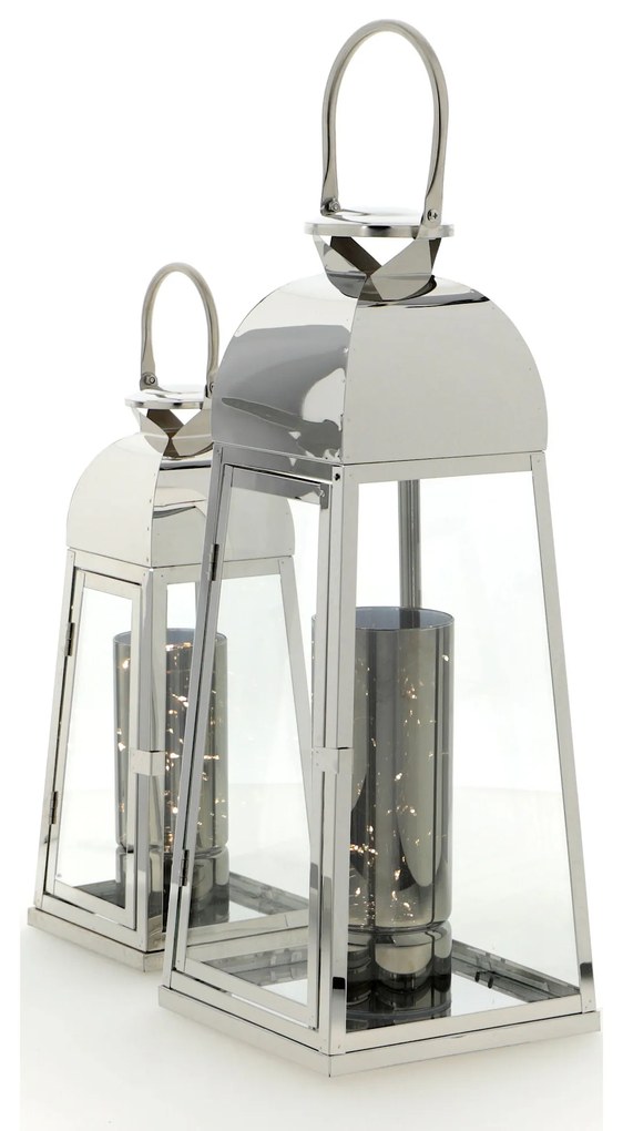 Dekorstudio Sada strieborných lampášov GLAMOUR 40cm,53cm