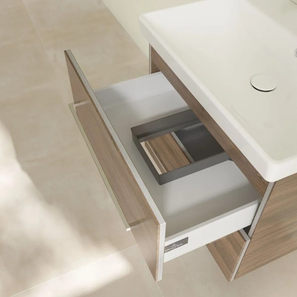 VILLEROY & BOCH Avento závesná skrinka pod umývadlo, 2 zásuvky, 630 x 452 x 514 mm, Arizona Oak, A89000VH
