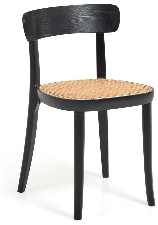 Čierna jedálenská stolička z bukového dreva Kave Home Romane