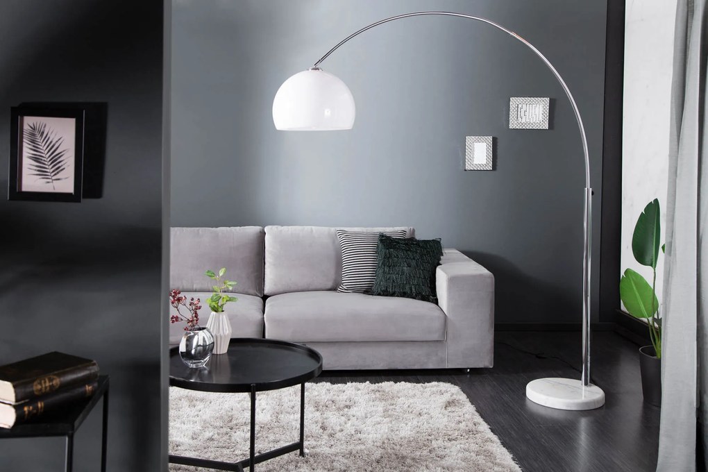 Stojacia lampa Big Bow biela 175-205cm