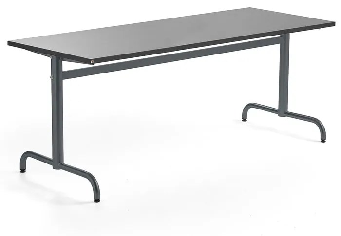 Stôl PLURAL, 1800x700x720 mm, linoleum - tmavošedá, antracit
