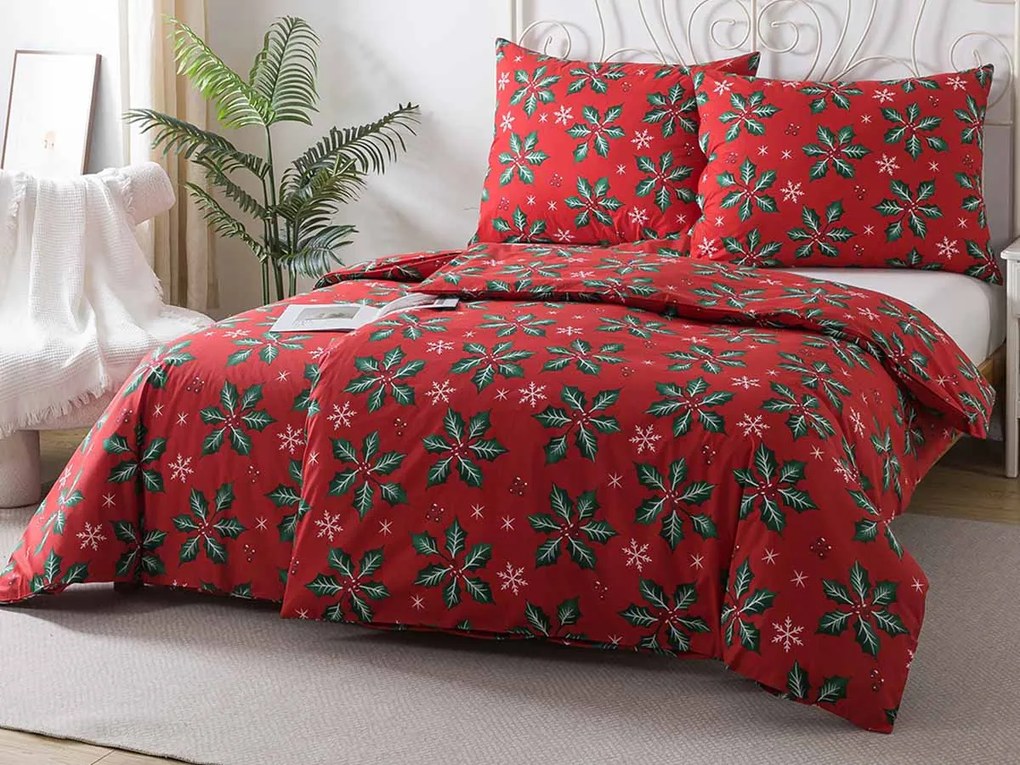 XPOSE® Bavlnené Renforcé obliečky VESELÉ VIANOCE - červené