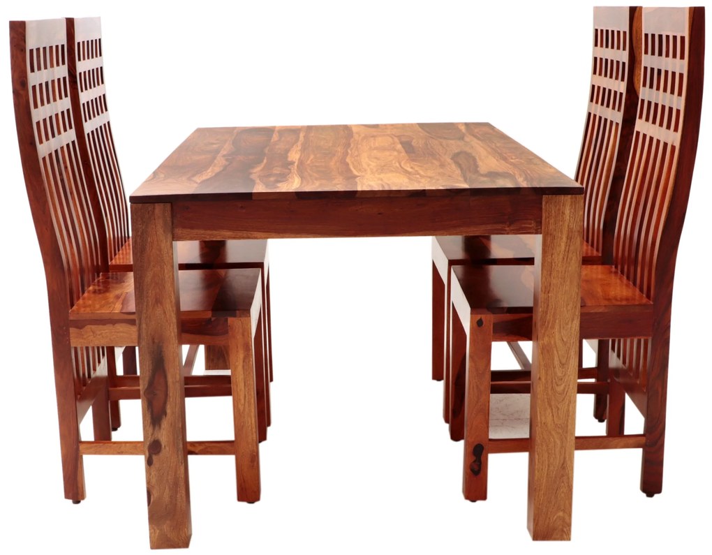 furniture-nabytek.cz - Kuchyňský stůl a židle set pro 4 osoby z masivního dřeva palisandr