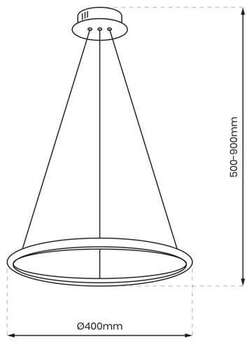 LED Luster na lanku ROTONDA LED/27W/230V zlatá