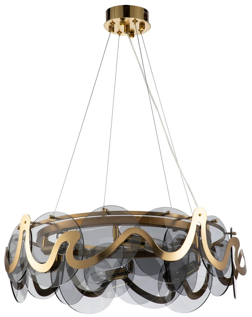 Toolight Toolight, stropné svietidlo 8xE14, APP1545-8CP zlatá matná-šedá, OSW-04065