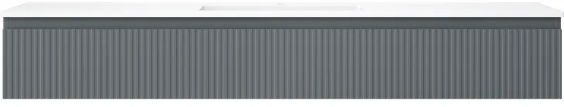 Mexen Rivel, kúpeľňová skrinka 160 cm s umývadlom Otis, 1 zásuvka, drážkovaná, grafitová matná/biela matná, 91A20-16023-1-BF66-W18M0