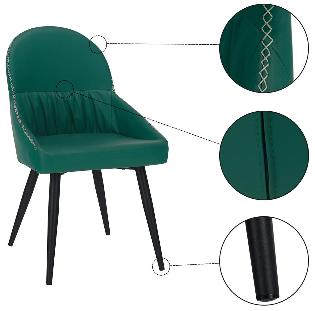 Kondela Jedálenská stolička, ekokoža zelená/kov, KALINA