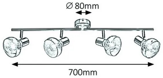 Rabalux 5550 - Bodové svietidlo HOLLY 4xE14/40W/230V zlatá