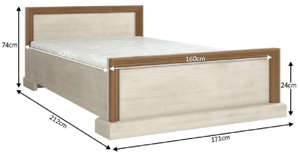Manželská posteľ 160 cm Regnar L1 (s roštom). Vlastná spoľahlivá doprava až k Vám domov. 779506