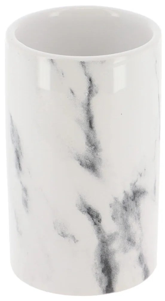 Sada kúpeľňových doplnkov Nardi Marble, biela/s chrómovými prvkami