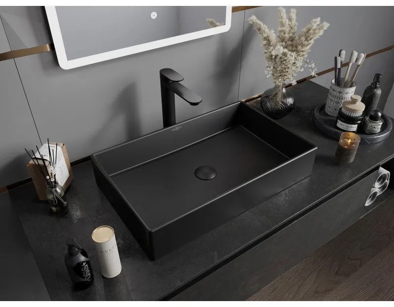 Mexen Goya, umývadlo na dosku 60 x 37 cm, čierna matná, 22186085