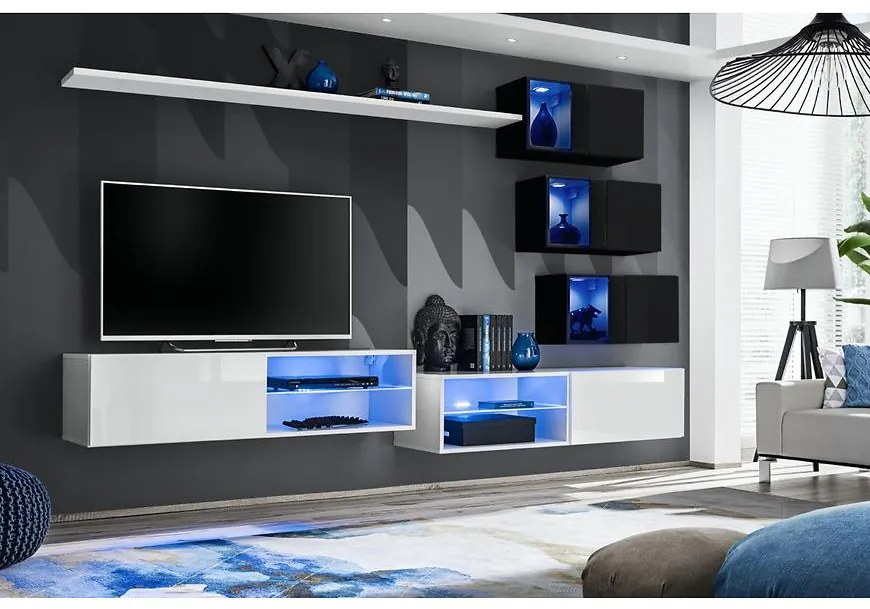 Obývacia Stena Switch Xxiv Biely/Čierna