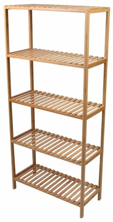 Bambusový regál, 5 polic, 60 x 26 x 130 cm