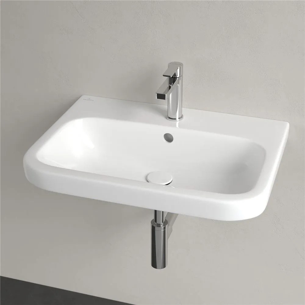 VILLEROY & BOCH Architectura závesné umývadlo s otvorom (spodná strana brúsená), s prepadom, 650 x 470 mm, biela alpská, 4188KG01
