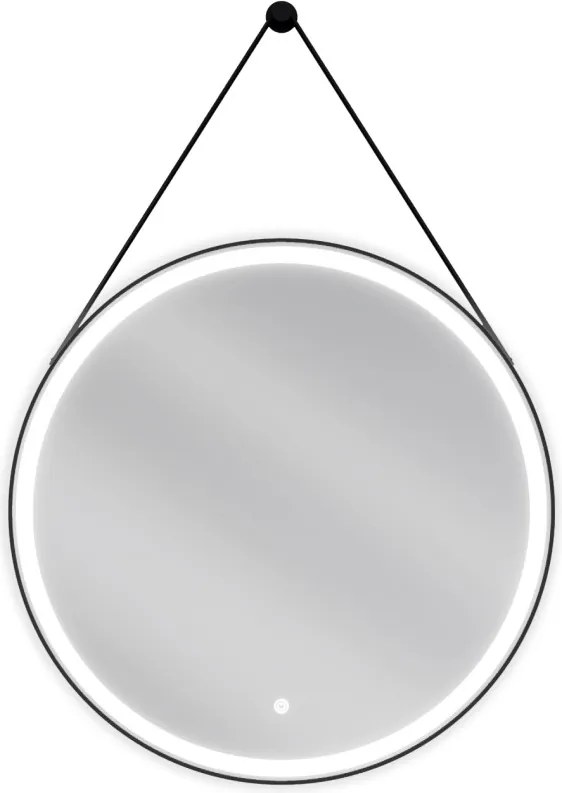 Mexen Reni, LED kúpeľňové zrkadlo s podsvietením 70x70 cm, 6000K, čierny rám, ochrana proti zahmlievaniu, 9812-070-070-611-70
