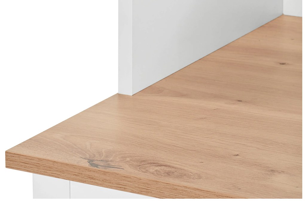 Stolík s obrubou po bokoch, biely