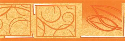 Samolepící bordura natural oranžová 569023, rozměr 5 m x 6,9 cm, IMPOL TRADE