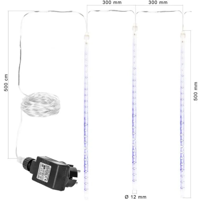 VOLTRONIC 59609 Vianočné LED osvetlenie - padajúci sneh - 480 LED teple biela