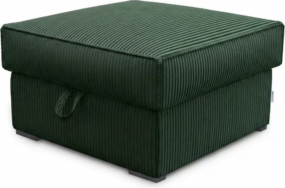 Taburet SMART COSARO XL s úložným priestorom 71x71 cm, tmavozelený