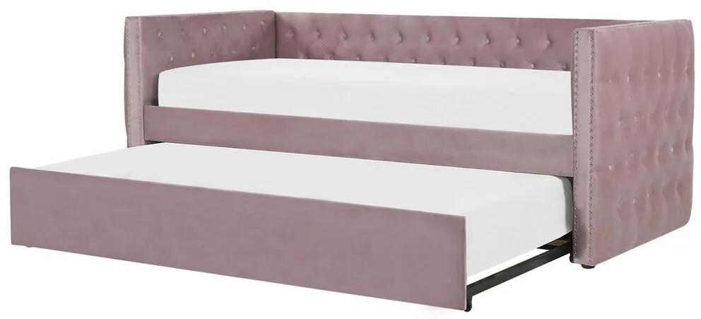 Rozkladacia posteľ 90 cm GENSA (ružová) (s roštom). Vlastná spoľahlivá doprava až k Vám domov. 1023086