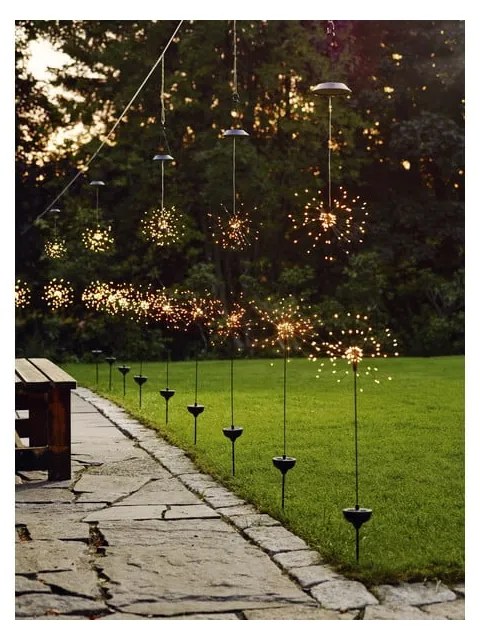 Vonkajšie solárne LED svietidlo s bielymi diódami Star Trading Firework, výška 100 cm
