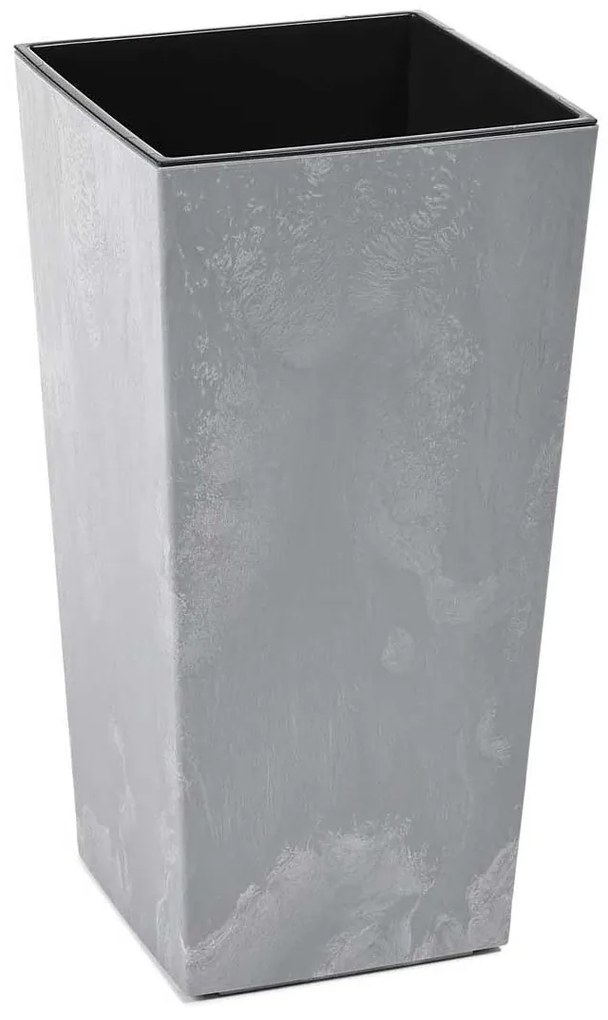 PLASTOVÝ KVETINÁČ PORTO 46X25X25 CM IMITÁCIA BETÓNU SIVÁ