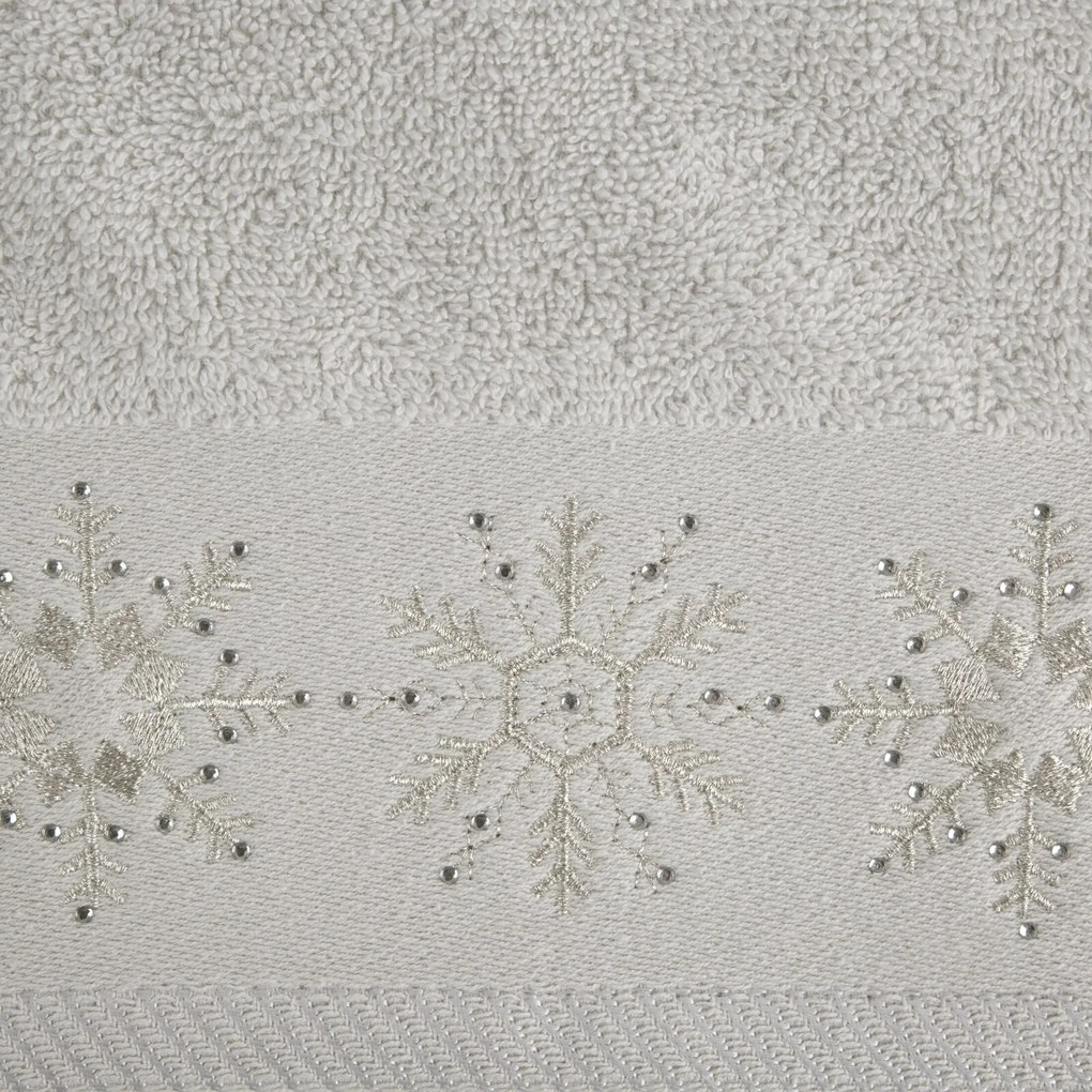 VIANOČNÝ BAVLNENÝ UTERÁK JOY3 SADA 3KS 70X140 CM STRIEBORNÁ