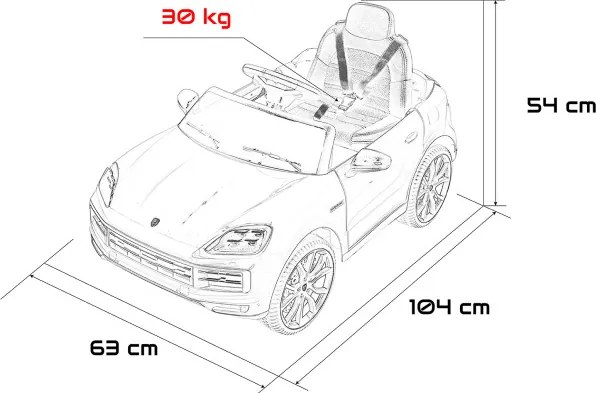Elektrické autíčko Porsche Cayenne červené