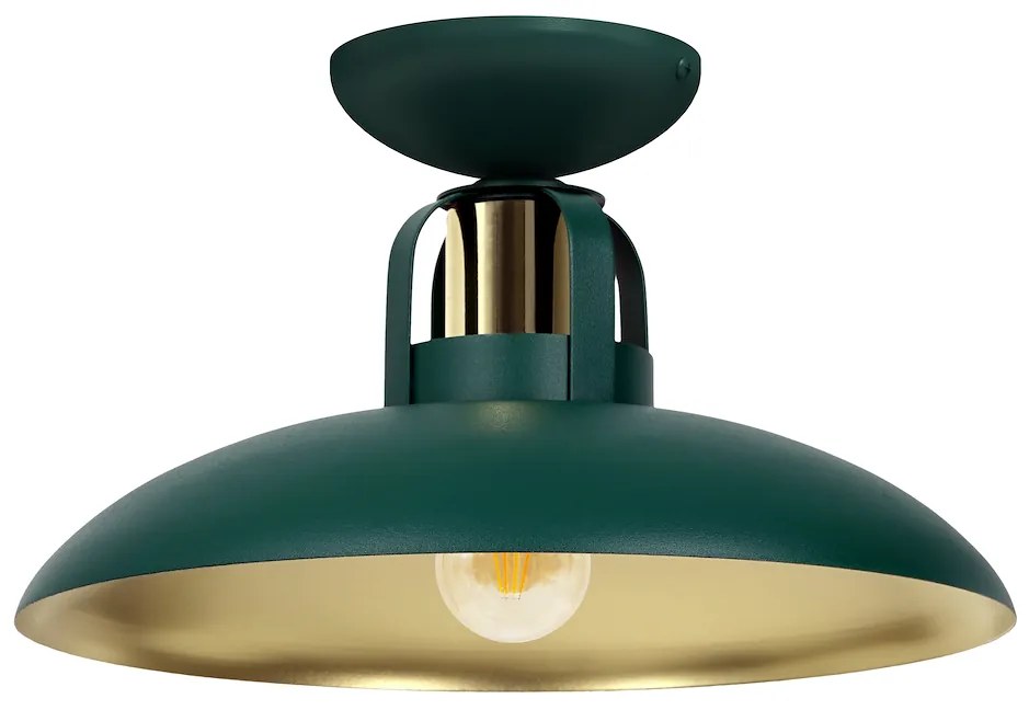 Stropné svietidlo Felix, 1x zlaté/zelené kovové tienidlo, gr/g
