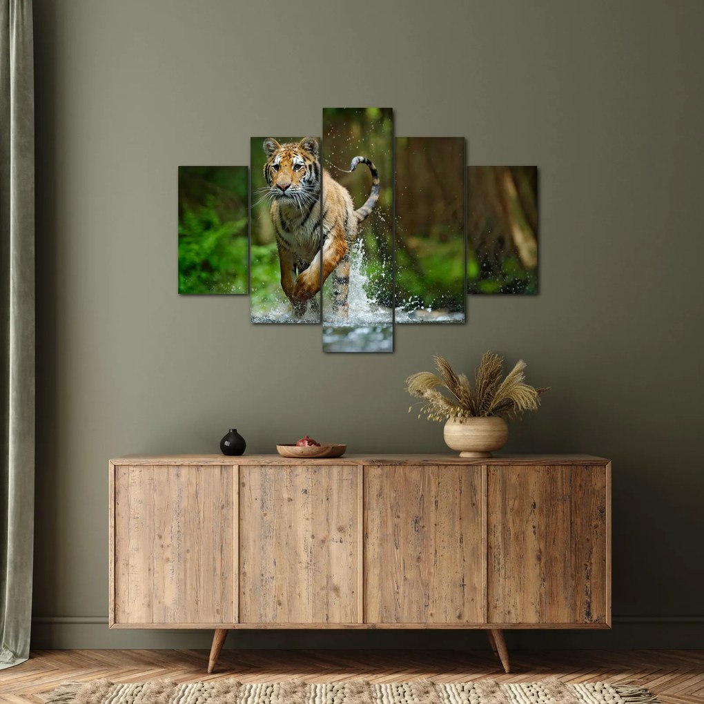Obraz bežiaceho tigra (150x105 cm)