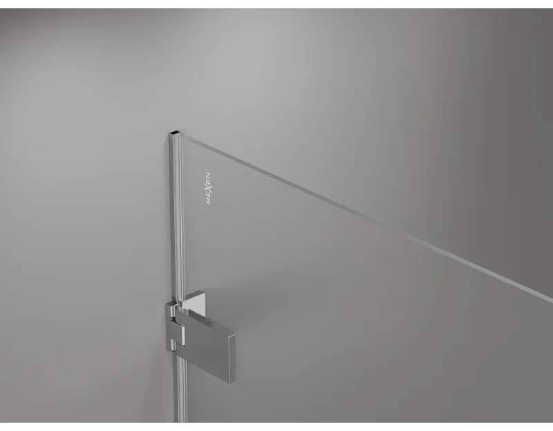 Mexen Lunar-F Duo, skladací sprchový kút 100 x 70 cm, 8mm číre sklo, chrómový profil, 836-100L-070P-01-00