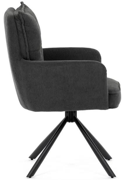 BONTEC Jedálenská stolička, sivá, menčestrová látka, HC-X1128 GREY2 Farba: Šedá