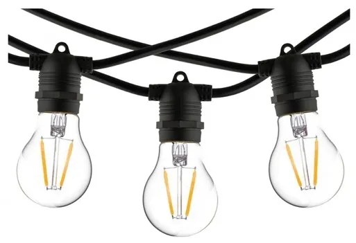 Nowodvorski 7873 Závesné-záhradné osvetlenie FESTOON LIGHTS E27, 10X15W, 6m, IP65, čierna