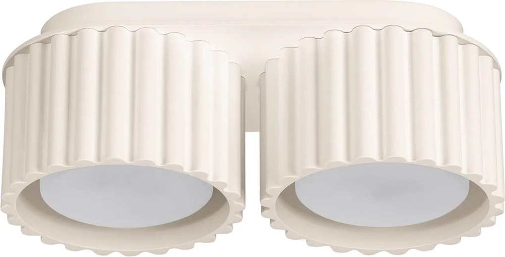 Stropné svietidlo Aura, 2x béžové hliníkové tienidlo, (6 cm)