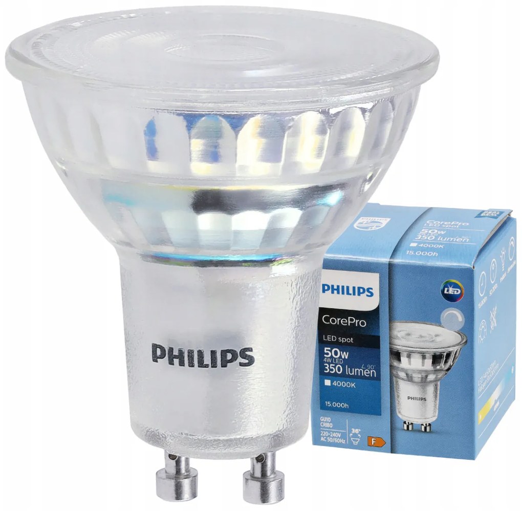 LED žiarovka Philips GU10 - 4W - 350 Lm 36 ° - neutrálna biela - CorePro Premium