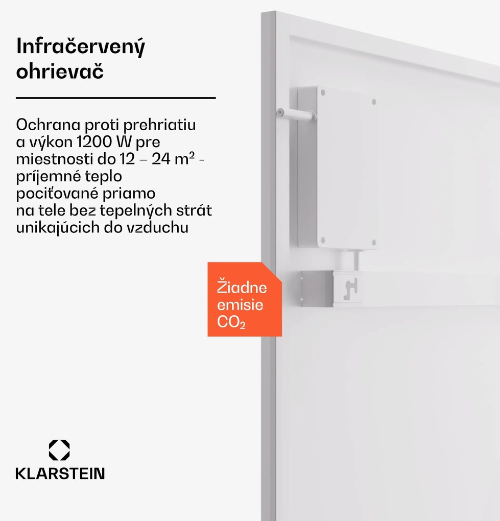 Klarstein Wonderwall Smart Bornholm, infražiarič, 60 x 120 cm, 1200 W, aplikácia