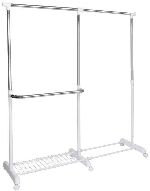 Vešiak RUFO na kolieskach, biely