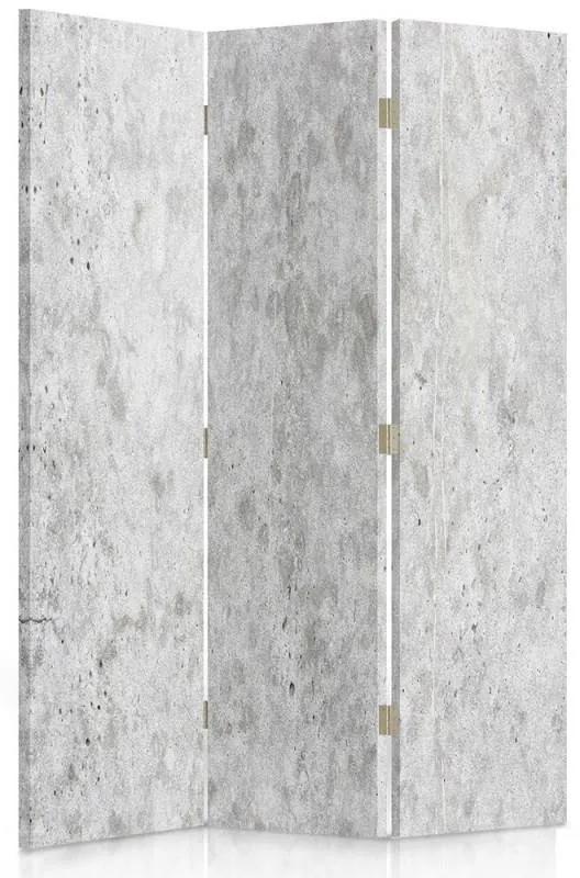 Ozdobný paraván, Světlý beton - 110x170 cm, trojdielny, obojstranný paraván 360°