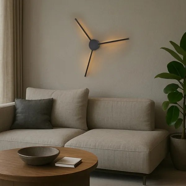 Brilagi - LED Nástenné svietidlo LUGO TRE LED/14W/230V čierna