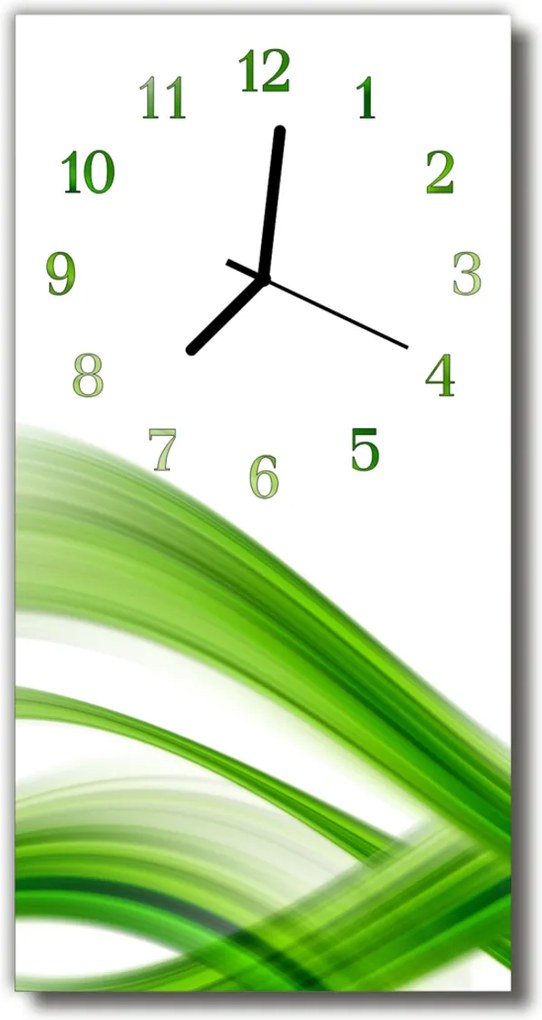 Sklenené hodiny vertikálne  Abstrakcie Zelená grafika