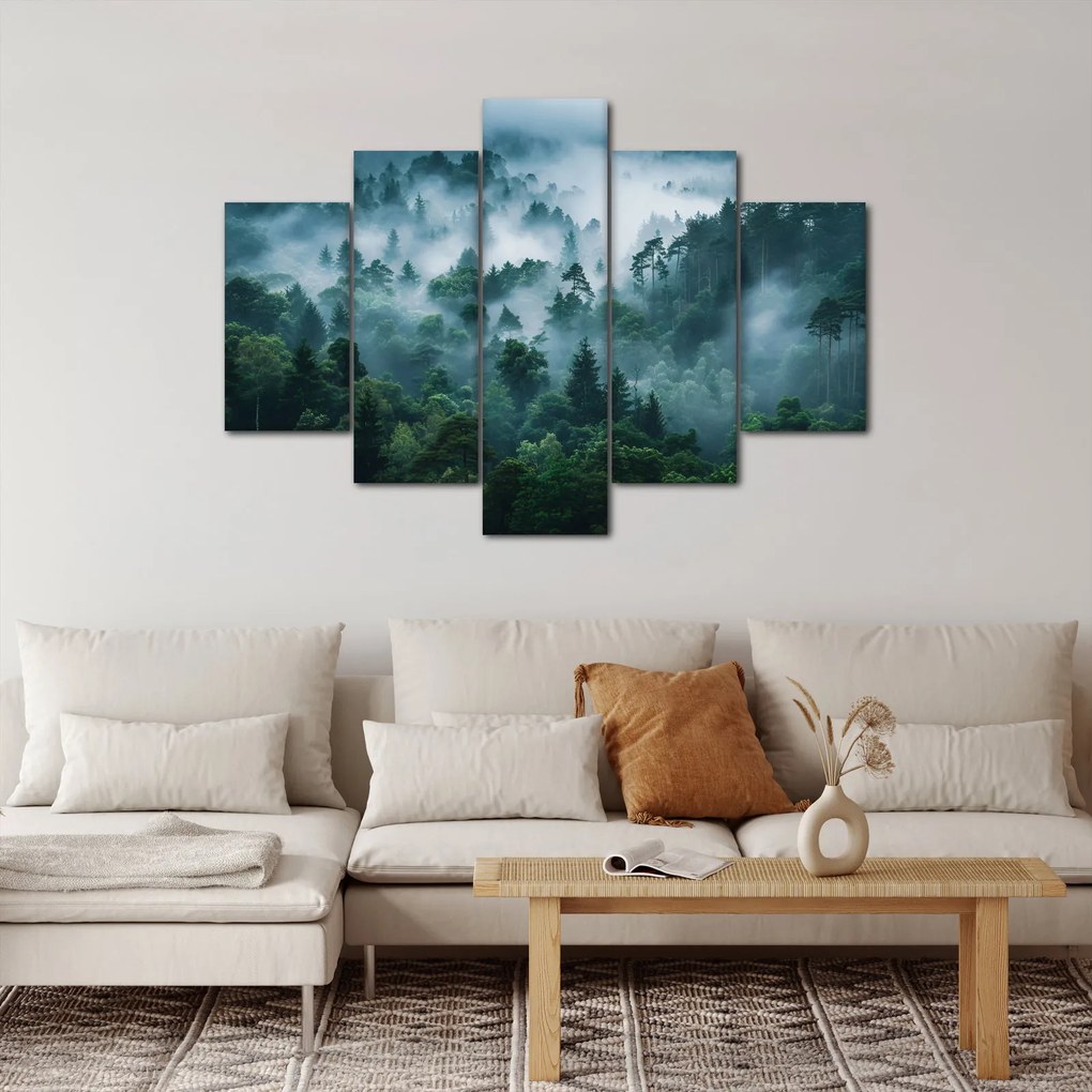 Obraz - Les v hmle (150x105 cm)