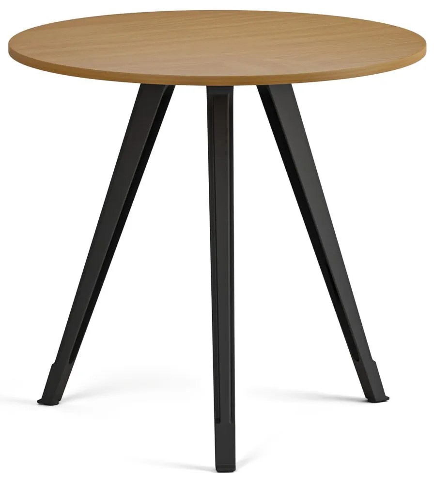 Konferenčný stôl PRIMO ZEN, priemer 80 cm, čierna podnož, buk