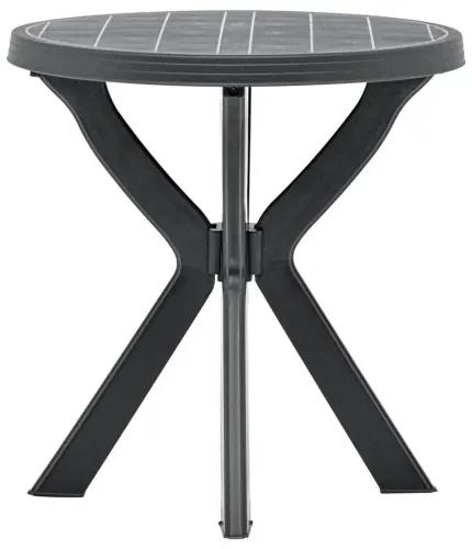 vidaXL Bistro stolík antracitový Ø70 cm plastový-